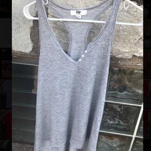 Gray loose button tank top